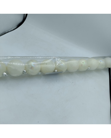 Lot de 12 boules blanches et pailleté