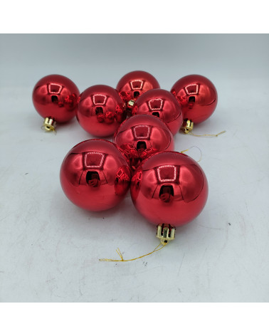 Lot de 8 boules rouges