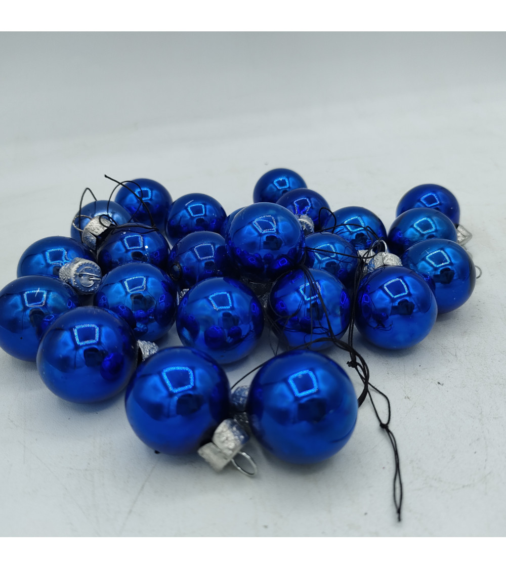 Lot de 23 mini boules bleues