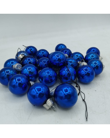 Lot de 23 mini boules bleues