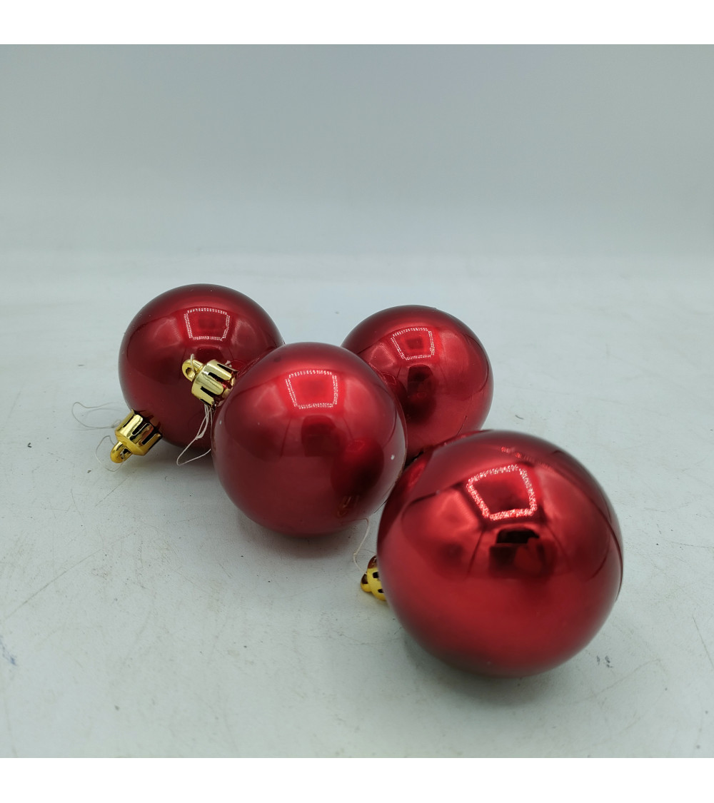 Lot de 4 boules rouges