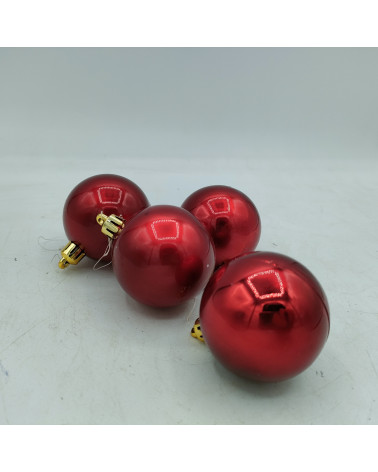 Lot de 4 boules rouges