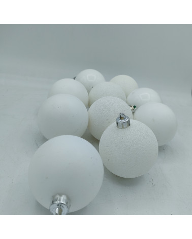 Lot de 10 boules blanches
