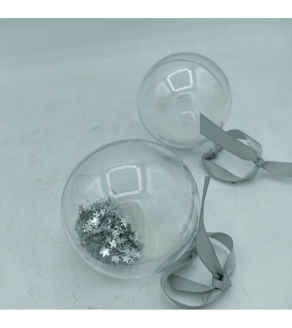 Lot de 2 boules transparentes