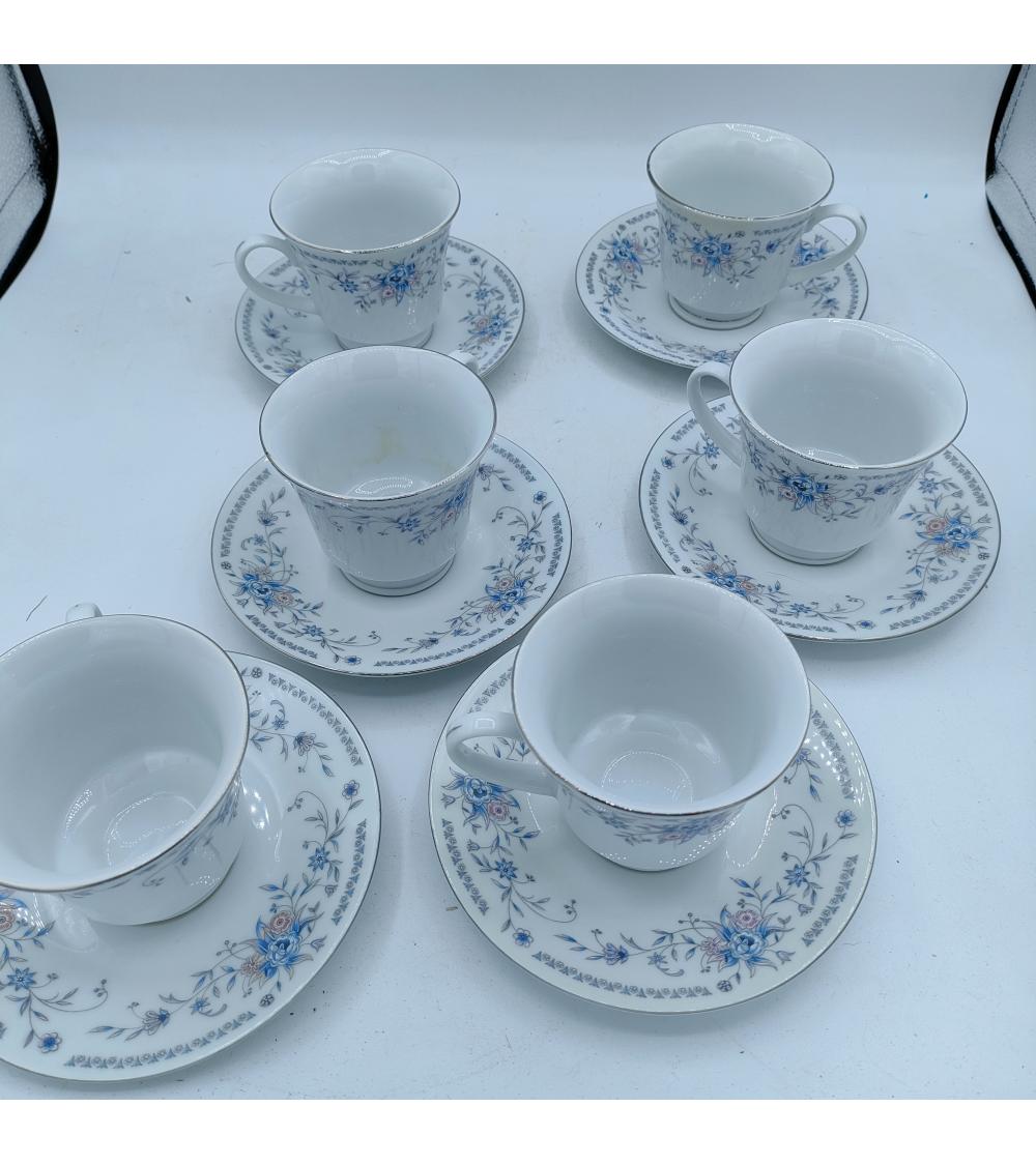 Lot de 6 tasses avec soucoupes