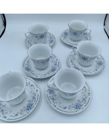 Lot de 6 tasses avec soucoupes